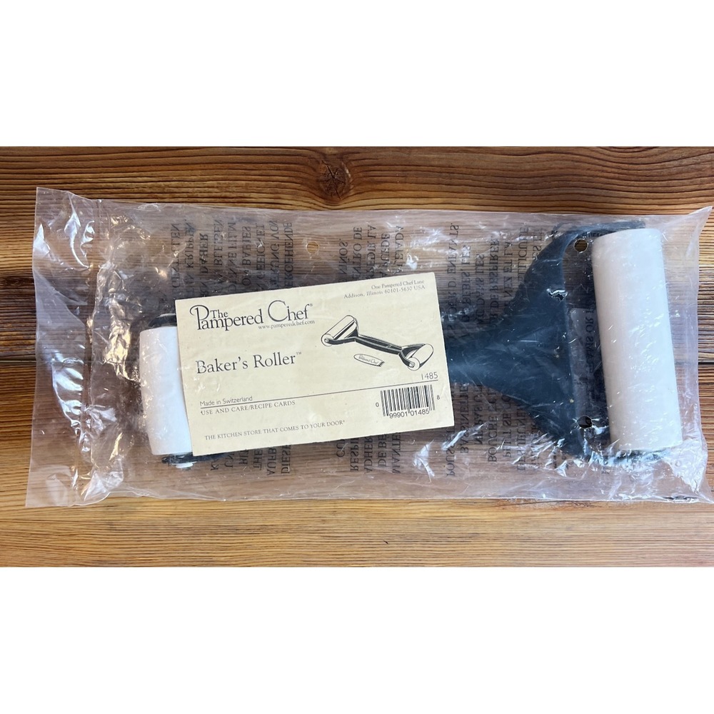 Pampered Chef Baker's Roller #1485 Dual Rolling Pin New Sealed Switzerland